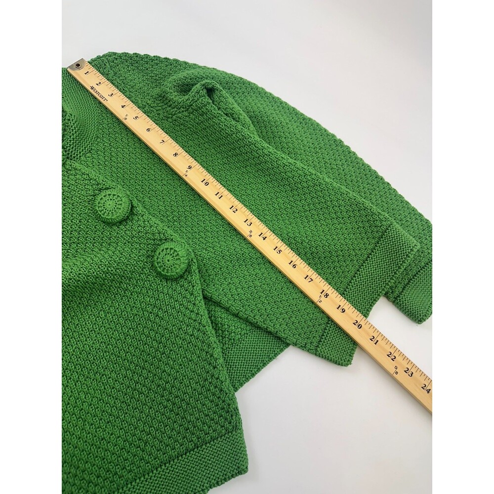 Boden Knit Cardigan Kelly Green Snap Covered Faux Buttons Chunky WK734 Womens 4 - Picture 16 of 16